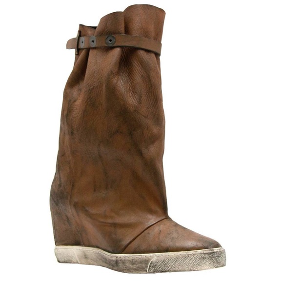 Gregory’s Amaranti army green leather & suede wedge booties 41/10 - Picture 2 of 11